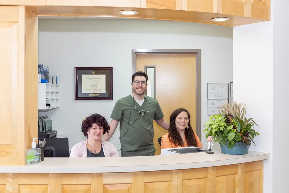 Office tour - reception and waiting area at our St. Albans dental office